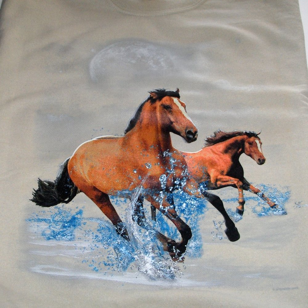 Medium Sand/Beige Crew Neck Sweatshirt - Wild Horses